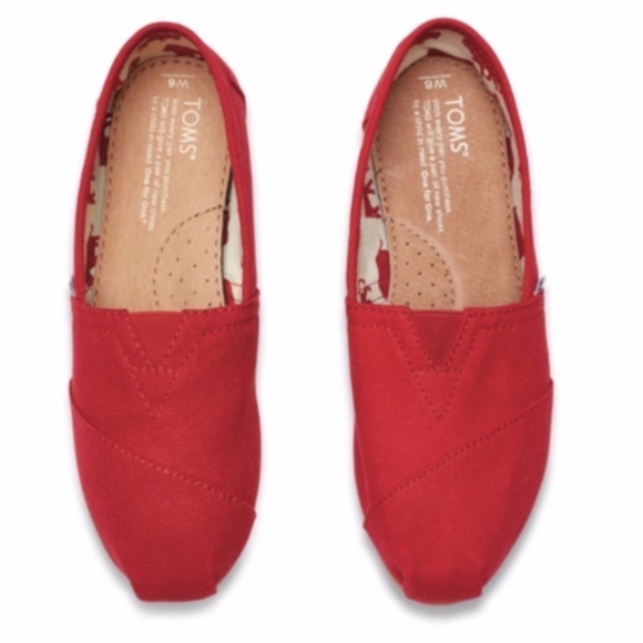 Toms Shoes - TOMS UC Red Canvas Slip-Ons Size 6